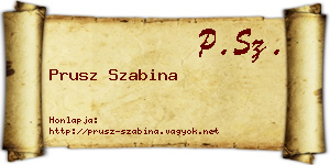 Prusz Szabina névjegykártya